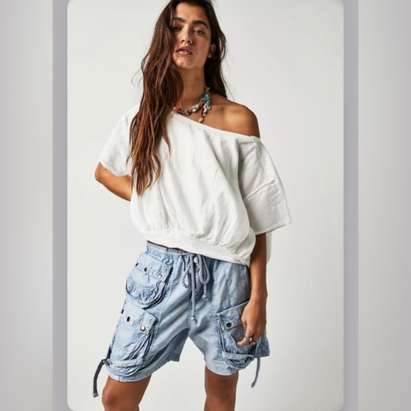Free People White Short Sleeve Tee - Picture 1 of 7
